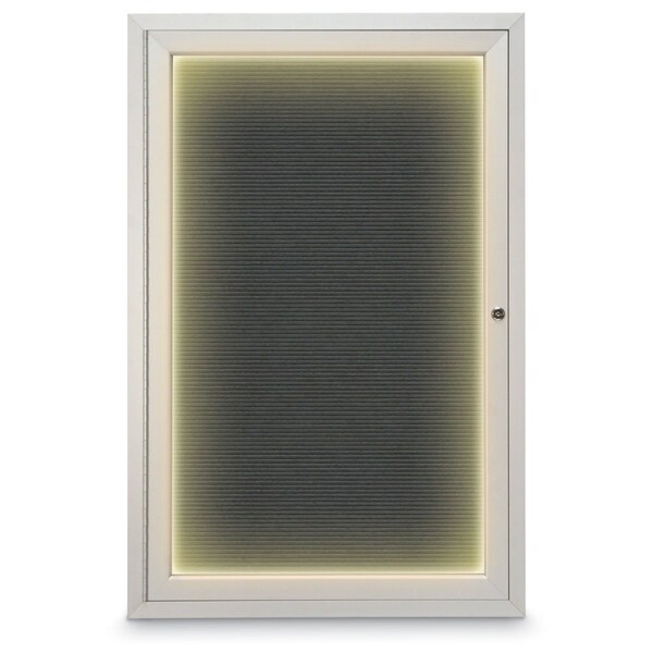 Hinge-less Radius Corkboard, 11"x13-1/2", Satin Alum Frame/Buff